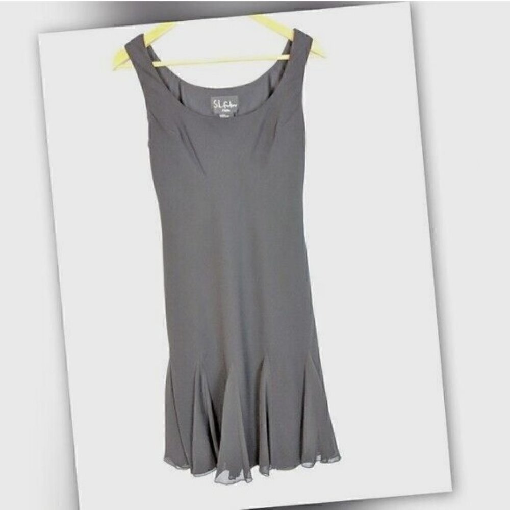 SL Fashions Petite Black Formal Flared Dress Women's 8p‎